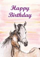 Cute Birthday horse card for mum, friend, family, best friend created by Mrs E