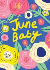 Pretty New Baby Card - June Baby - Roses created by Kerrie McNeill