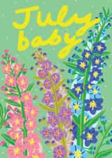 Pretty New Baby Card - July Baby - Delphinium created by Kerrie McNeill