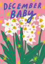 Pretty New Baby Card - December Baby - Narcissus created by Kerrie McNeill