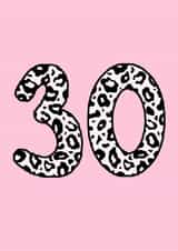 Fun 30th Birthday Card - For Her - Leopard Print created by Beth Higgins Art