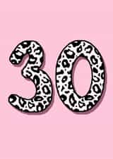 Fun 30th Birthday Card - For Her - Leopard Print created by Beth Higgins Art
