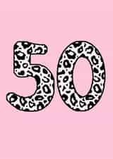 Fun 50th Birthday Card - For Her - Leopard Print created by Beth Higgins Art
