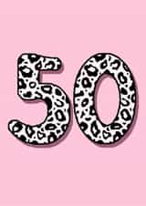 Fun 50th Birthday Card - For Her - Leopard Print created by Beth Higgins Art