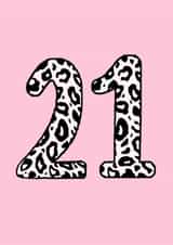 Classic Birthday Card - 21st - Pink- Leopard Print created by Beth Higgins Art
