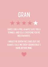 Cheeky Birthday Card - For Gran - Star Rating created by Blush Boulevard