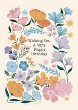 Pretty Birthday Card - Florals - Wishing You A Very Happy Birthday created by Holly Hudson-Smith