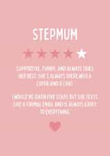 Cheeky Birthday Card - For Stepmum - Star Rating created by Blush Boulevard