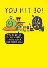 Funny 30th Birthday Card - You Hit 30! - Darts created by mungo and shoddy