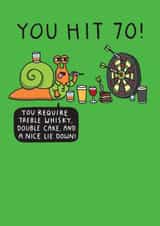 Funny 70th Birthday Card - You Hit 70! - Darts created by mungo and shoddy