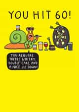 Funny 60th Birthday Card - You Hit 60! - Darts created by mungo and shoddy