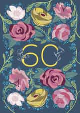 Pretty 60th Birthday Card - Flowers - Floral created by Holly Hudson-Smith