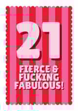 Classic Birthday Card - 21st - Fierce And Fabulous created by Blush & Blossom 