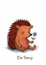 Say Sorry Hedgehog! A Watercolour vibe, simple, cute, adorable. created by Fred Forever