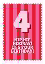 Classic Birthday Card - 4th - Hip Hip Hooray created by Blush & Blossom