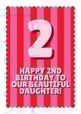 Fun 2nd Birthday Card - For Daughter - Beautiful Daughter created by Blush & Blossom 