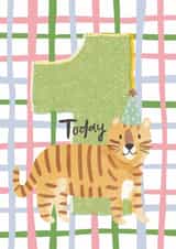 Cute Birthday Card - 1st - Tiger created by original fox designs