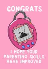 Funny New Bay Card - Tamagotchi created by Ginger Peach Design