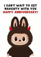 Naughty Anniversary Card - Labubu - Get Naughty created by Pink Peach Cards