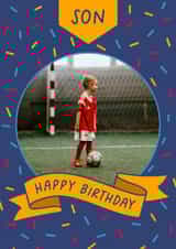 Personalised Birthday Photo Card created by Evie Garnett Designs - Classic Birthday Card - For Son - Banner