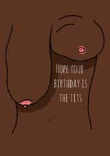 Birthday Funny tits boobs British dark skin created by PoppyDufrance
