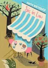 Classic Birthday Card - Sister In Law - Café created by Rocket68