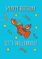 Cute Funny Birthday Card – Lobster pun – Let’s Shellebrate! created by Calina Ho