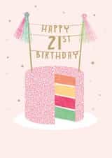 Classic Birthday Card - 21st - Pink Cake created by Paper Yay
