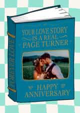 Personalised Anniversary Photo Card created by Running with Scissors - Cute Anniversary Card - Love Story - Book