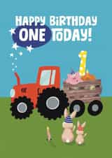 Cute Birthday Card - 1st - Tractor created by Giddy Kipper