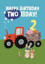 Cute Birthday Card - 2nd - Tractor created by Giddy Kipper