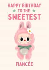 Cute Birthday Card - Sweetest Fiancee - Labubu Doll created by Hello Fridays Studio