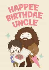 Cute Birthday Card - For Uncle - Harry Potter - Happee Birthdae created by Cardology