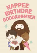Cute Birthday Card - For Goddaughter - Harry Potter - Happee Birthdae created by Cardology