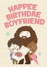 Cute Birthday Card - For Boyfriend - Harry Potter - Happee Birthdae created by Cardology
