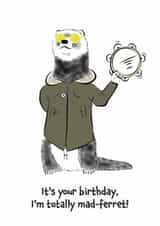 Birthday card for oasis fan - Liam & Noel Gallagher - mad ferret created by Harvsy Design