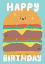Cute Birthday Card - Smiley Burger created by by Rosie Banton