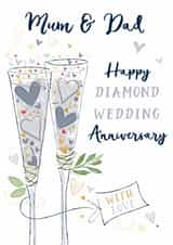 Traditional Anniversary Card - 60th - Mum And Dad - Diamond Wedding created by Katie Phythian Design