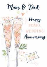 Traditional Anniversary Card - 30th - Pearl - Parents created by Katie Phythian Design