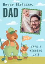 Personalised Birthday Photo Card created by Dalia Clark Design - Cute Birthday Card - For Dad - From The Kids - Golf