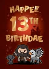 Cute Birthday Card - 13th - Harry Potter created by Cardology