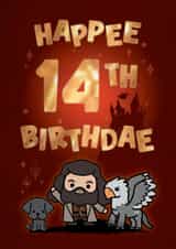 Cute Birthday Card - 14th - Harry Potter created by Cardology