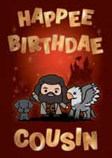 Cute Birthday Card - For Cousin - Harry Potter created by Cardology