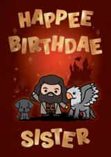 Cute Birthday Card - For Sister - Harry Potter created by Cardology