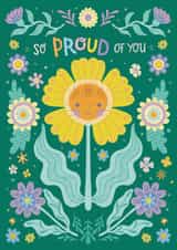 Pretty Exams Card - So Proud Of You - Folk Florals created by Hollie McManus Illustration