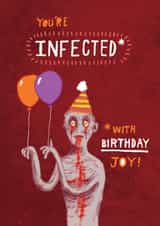 Funny Birthday Card - 28 Years Later - Zombie created by Pencilface