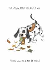 Cute Birthday Card - Spotty Dog - Crunchy Leaves created by Dotts Yard