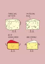 Cute Love & Friendship Card - Cheese - Puns created by Milkyprint