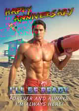 Funny Anniversary Card - For Him - Baywatch Mitch created by Shower Thoughts