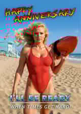 Funny Anniversary card - For her - Baywatch Pamela created by Shower Thoughts